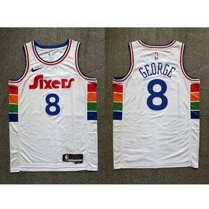 Mens 8 Paul George White City Edition Jersey